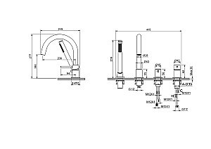 Смеситель на борт ванны Aquatek Европа AQ1348MB черный матовый купить в интернет-магазине сантехники Sanbest