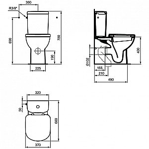 Унитаз напольный Ideal Standard Tempo-IS T328101 с бачком T427301 белый купить в интернет-магазине Sanbest