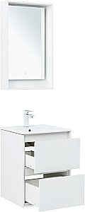 Тумба с раковиной Aquanet Милан 336366/303190 50 белый глянец для ванной в интернет-магазине Sanbest