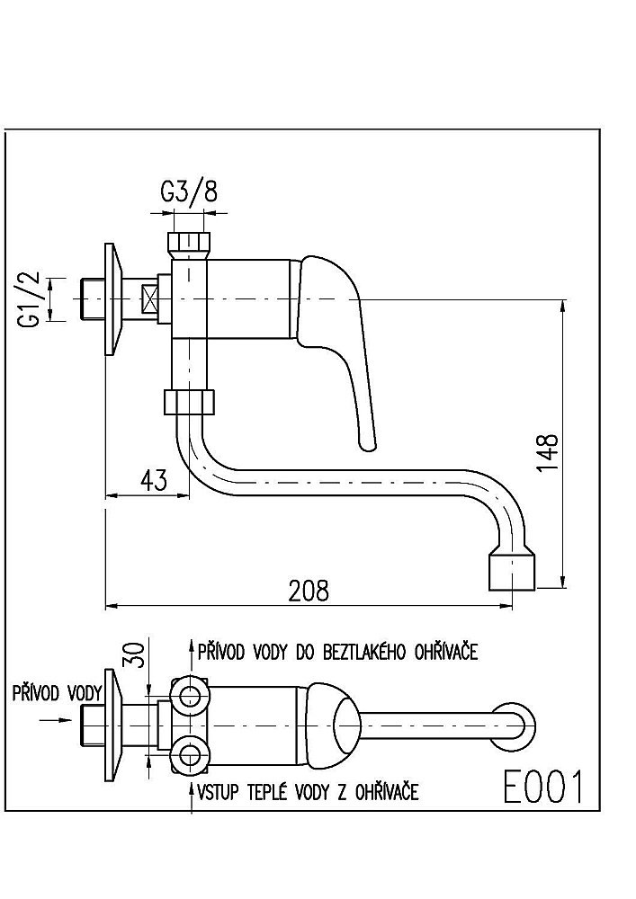 Смеситель для бойлера RAV-Slezak PREMIUM CRISTAL LINE E001/21 купить в интернет-магазине сантехники Sanbest