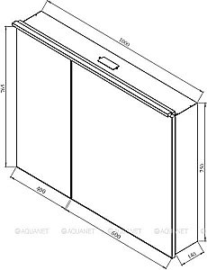 Зеркальный шкаф De Aqua Алюминиум 261761 100 черный купить в интернет-магазине сантехники Sanbest