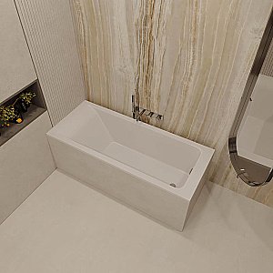 Ванна из искусственного камня Veconi Solita Slim SLTSLIM15070M 150х70 белая матовая купить в интернет-магазине Sanbest