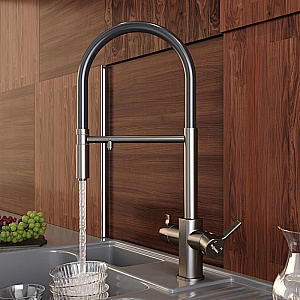 Смеситель для кухни Elghansa 56F5511-Gun оружейная сталь матовая купить в интернет-магазине сантехники Sanbest