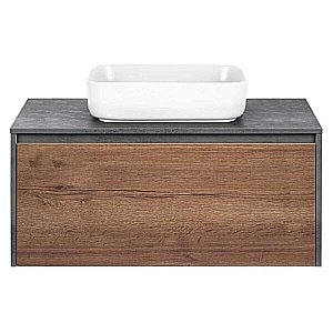 Тумба с раковиной Vincea Mesa 1000 T.Oak + Beton для ванной в интернет-магазине Sanbest
