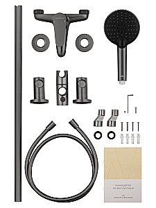 Смеситель для ванны с душевым гарнитуром WONZON & WOGHAND ALFA WW-AE3205-BGG темный графит купить в интернет-магазине сантехники Sanbest