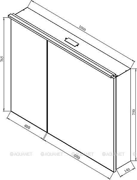 Зеркальный шкаф De Aqua Алюминиум 261761 100 черный купить в интернет-магазине сантехники Sanbest