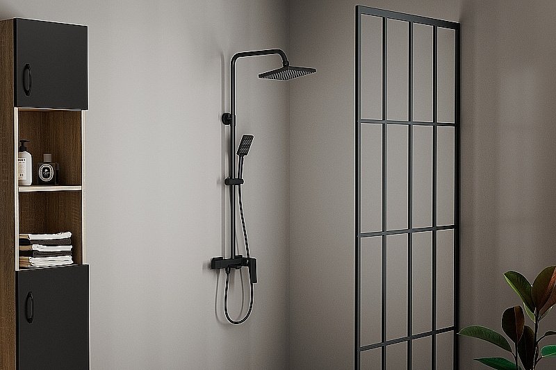 Душевая система Rush Thira TR3635-50Black черная матовая купить в интернет-магазине сантехники Sanbest