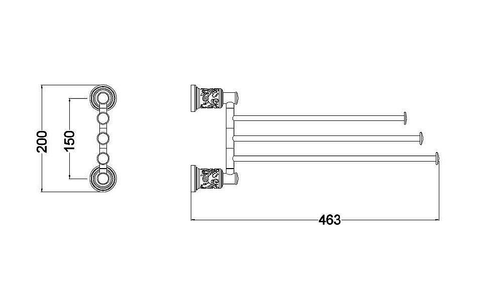 Полотенцедержатель Schein Carving 7065052 хром купить в интернет-магазине сантехники Sanbest