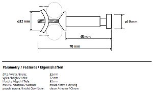 Крючок Bemeta Rawell 104506122 купить в интернет-магазине сантехники Sanbest