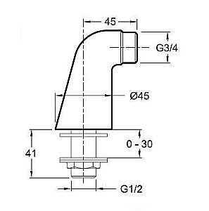 Штуцер Jacob Delafon E75456-CP 3/4&amp;amp;amp;amp;amp;quot; купить в интернет-магазине сантехники Sanbest