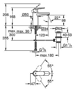Набор смесителей Grohe Eurosmart Cosmo 1000179 хром купить в интернет-магазине сантехники Sanbest
