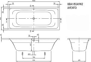Ванна акриловая Villeroy&Boch Avento UBA180AVN2V-01 180x80 альпийский белый купить в интернет-магазине Sanbest