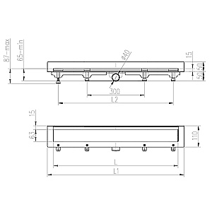 Душевой лоток Azario Klasik 65 AZ-CH 650 KC2 черный купить в интернет-магазине Sanbest