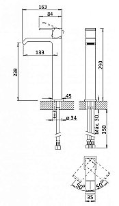Смеситель для раковины Cezares PORTA-LC-01-W0 хром купить в интернет-магазине сантехники Sanbest