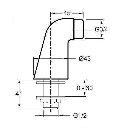 Штуцер Jacob Delafon E75456-CP 3/4&amp;amp;amp;amp;amp;quot; купить в интернет-магазине сантехники Sanbest