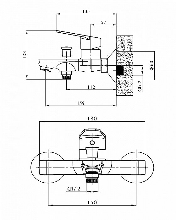Смеситель для ванны Orange Felix M14-100cr купить в интернет-магазине сантехники Sanbest