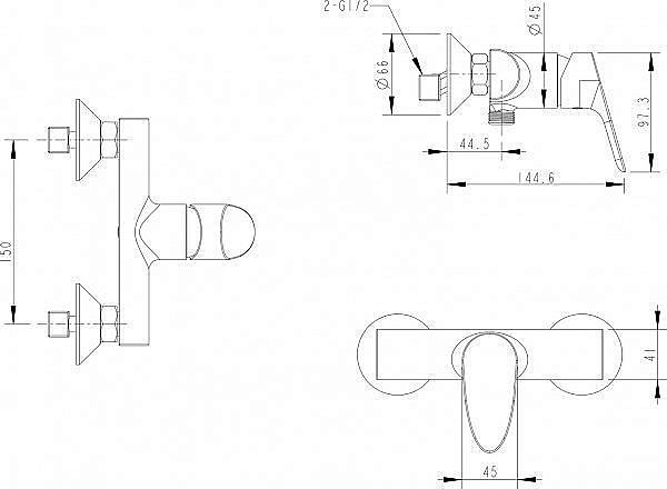 Смеситель для душа BRAVAT Drop F94898C купить в интернет-магазине сантехники Sanbest