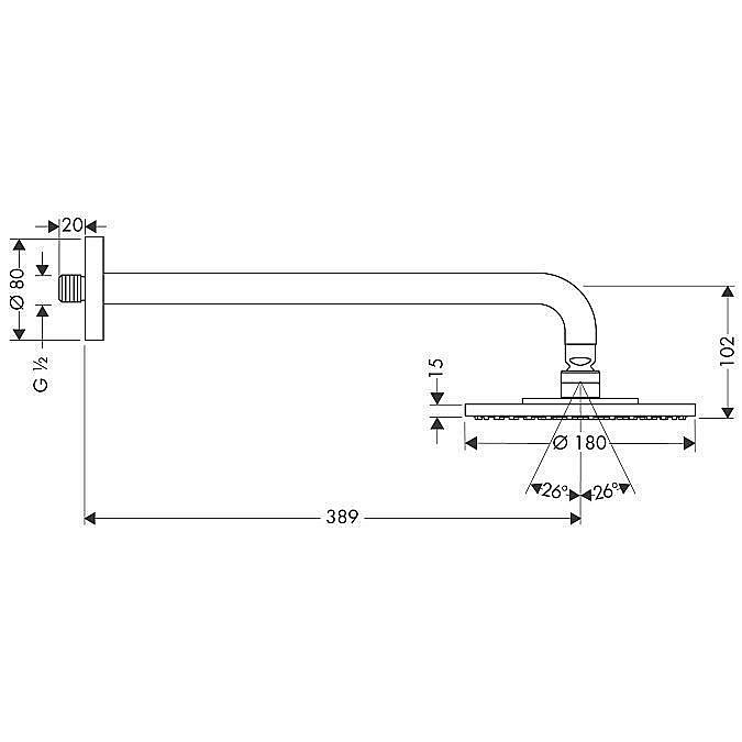 Верхний душ Hansgrohe Raindance 27468000 купить в интернет-магазине сантехники Sanbest
