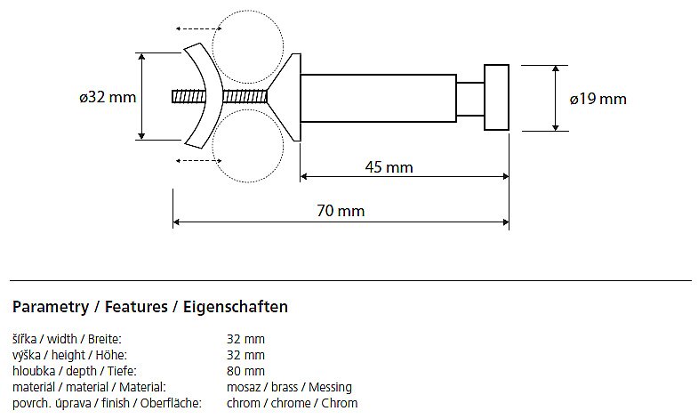 Крючок Bemeta Rawell 104506122 купить в интернет-магазине сантехники Sanbest