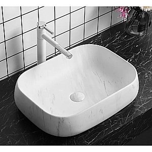 Раковина накладная CeruttiSpa 56,5 CR0086 MMW1 мрамор белый матовый купить в интернет-магазине Sanbest