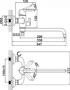 Набор смесителей D&K Rhein.Ambrosius DA1340005SET хром купить в интернет-магазине сантехники Sanbest