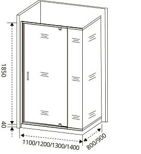 Душевой уголок Good door ORION WTW-PD+SP 100x80 прозрачный купить в интернет-магазине Sanbest