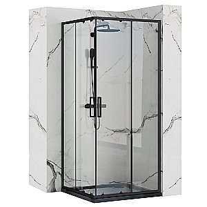 Душевой уголок Loranto NEO CS-21809 100x100 прозрачное стекло/профиль черный купить в интернет-магазине Sanbest