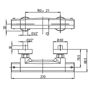 Смеситель для душа PAINI Nove 09CR511TH хром купить в интернет-магазине сантехники Sanbest