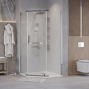 Душевой уголок Grossman Pragma 90х90 302.K33.03.9090.10.02 стекло шиншилла/профиль хром купить в интернет-магазине Sanbest