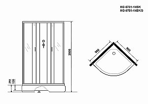Душевая кабина Niagara Classic NG-6701-14BK 90x90 купить в интернет-магазине Sanbest