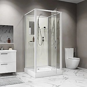 Душевая кабина Niagara Standart ST80/15Q/BK 80х80 стекло прозрачное/профиль белый купить в интернет-магазине Sanbest