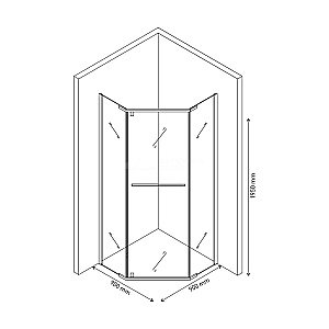 Душевой уголок CeruttiSpa CHIKA 90x90 CHIKA ZP91B стекло прозрачное/профиль черный матовый купить в интернет-магазине Sanbest