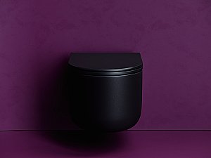 Унитаз подвесной Ceramica Nova Ulma CN4006TMB черный матовый, с крышкой микролифт, безободковый, слив-торнадо купить в интернет-магазине Sanbest