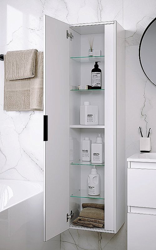 Шкаф-пенал Aqwella Accent 35 дуб золотой для ванной в интернет-магазине сантехники Sanbest