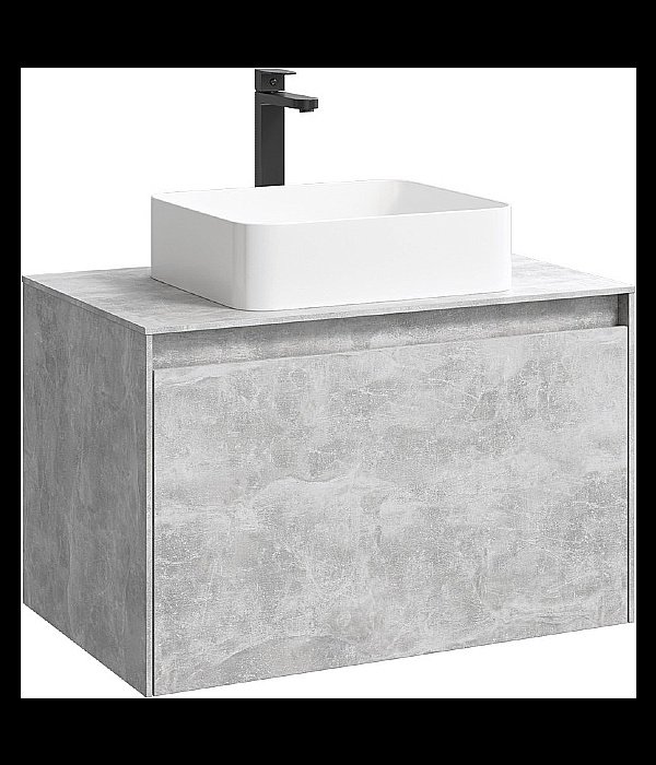Тумба с раковиной Aqwella Mobi 80 бетон светлый для ванной в интернет-магазине Sanbest