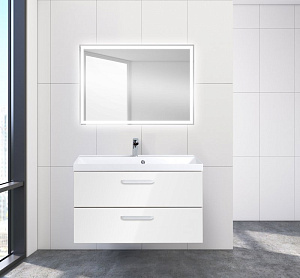 Тумба с раковиной BelBagno Aurora 90 Bianco Lucido для ванной в интернет-магазине Sanbest