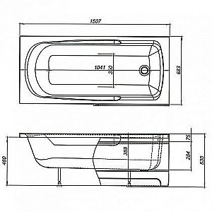 Акриловая ванна Aquanet Extra 150x70 купить в интернет-магазине Sanbest