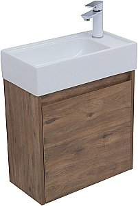 Тумба с раковиной Aquanet Nova Lite 50 с зеркалом, дуб рустикальный для ванной в интернет-магазине Sanbest