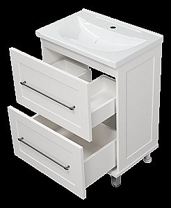 Тумба с раковиной Misty Марта - 60 П-Мрт07060-011Пр белая для ванной в интернет-магазине Sanbest