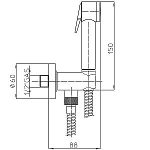 Гигиенический душ Bossini Paloma С69038B.030 хром купить в интернет-магазине сантехники Sanbest