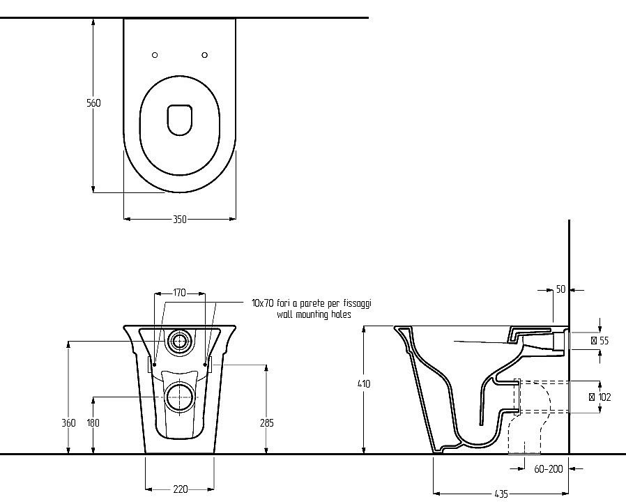 Унитаз приставной Migliore MONACO 32065, белая керамика, безободковый купить в интернет-магазине Sanbest