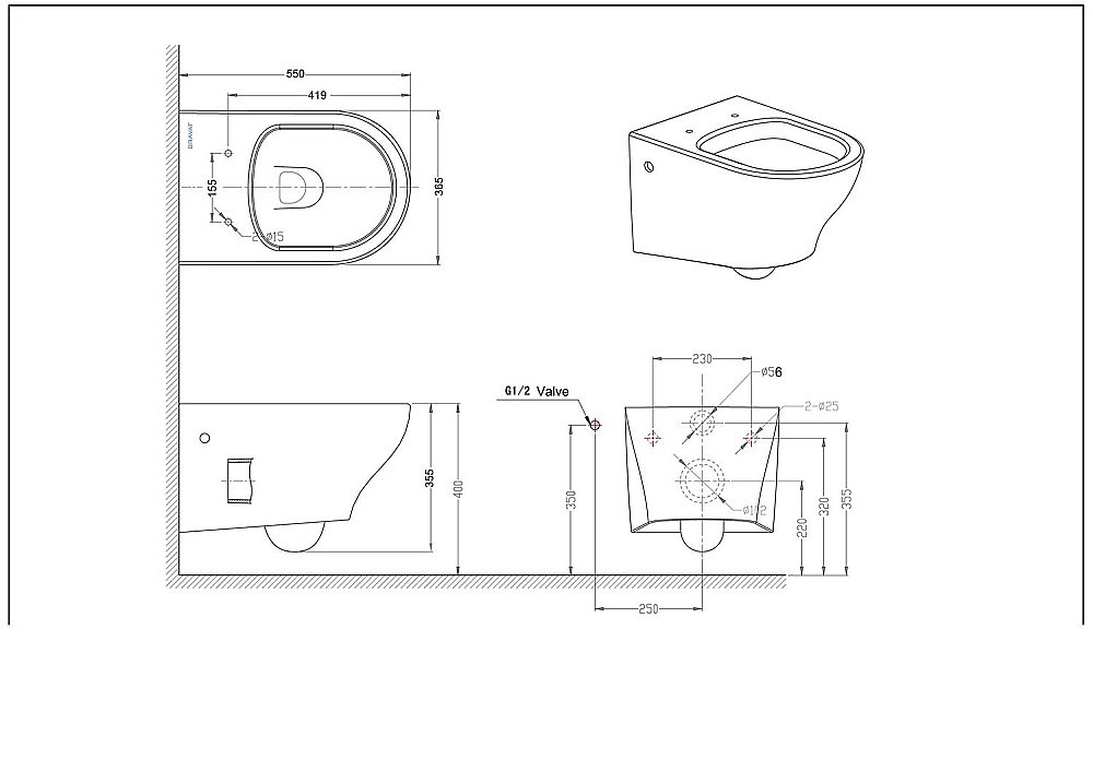 Унитаз подвесной Bravat RAEL C01017UW-A-ENG безободковый, с крышкой микролифт купить в интернет-магазине Sanbest