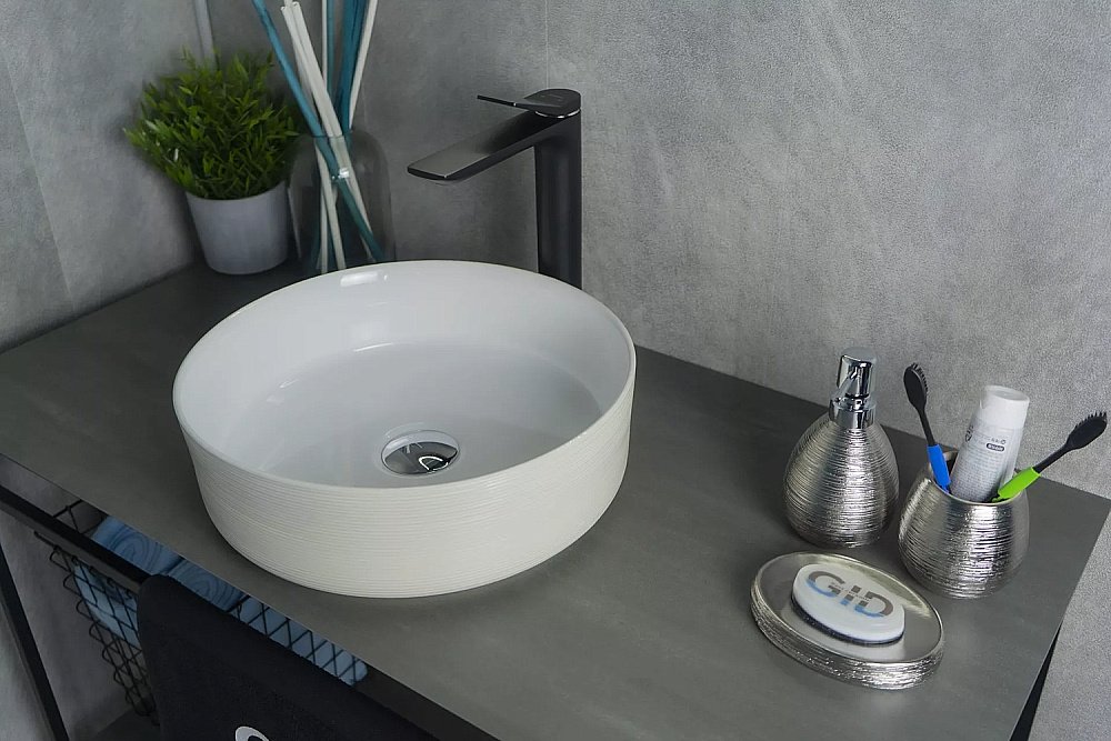 Раковина накладная Gid 36 D1357h028 53329 кремовая, белая купить в интернет-магазине Sanbest