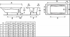Ванна чугунная Jacob Delafon REPOS E2915-00 170x80 купить в интернет-магазине Sanbest