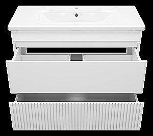 Тумба с раковиной Misty Мира -100 П-Мир-01100-012Я белая для ванной в интернет-магазине Sanbest