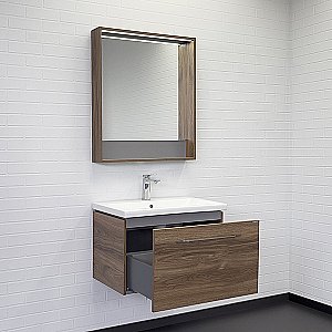 Тумба с раковиной Comforty Томари 70 дуб тёмно-коричневый для ванной в интернет-магазине Sanbest