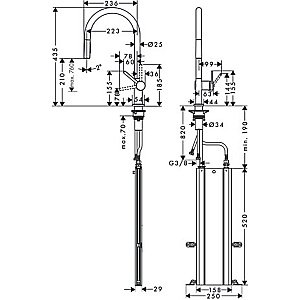 Смеситель для кухни Hansgrohe Talis M54 sBox 72801670 черный матовый купить в интернет-магазине сантехники Sanbest
