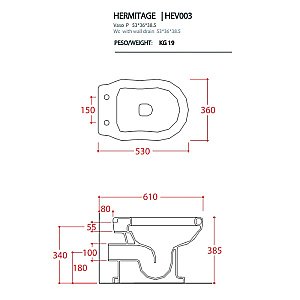Унитаз приставной Artceram HERMITAGE HEV003 03 00 nero черный купить в интернет-магазине Sanbest