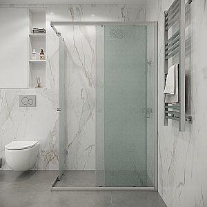 Душевой уголок Niagara Eco NG-1118-14QMT 110х80 профиль хром/стекло матовое купить в интернет-магазине Sanbest