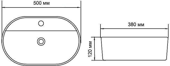 Раковина накладная Aquanet Lake-2-MB 50 273672 черная матовая купить в интернет-магазине Sanbest